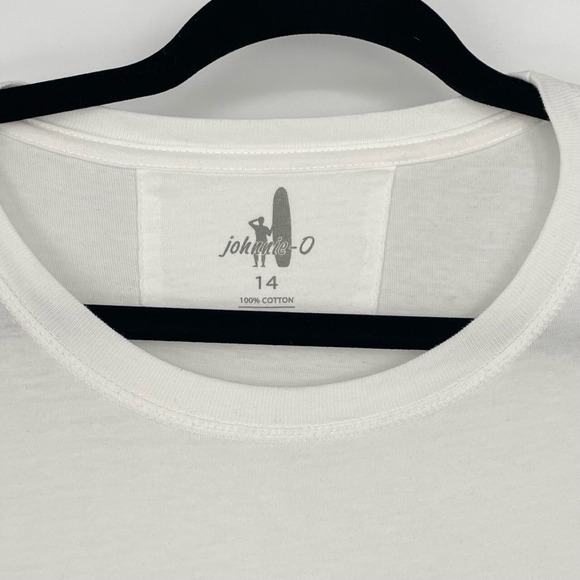 Johnnie-O Unisex White Long Sleeve Crew Neck Shirt Size 14 - Picture 3 of 9